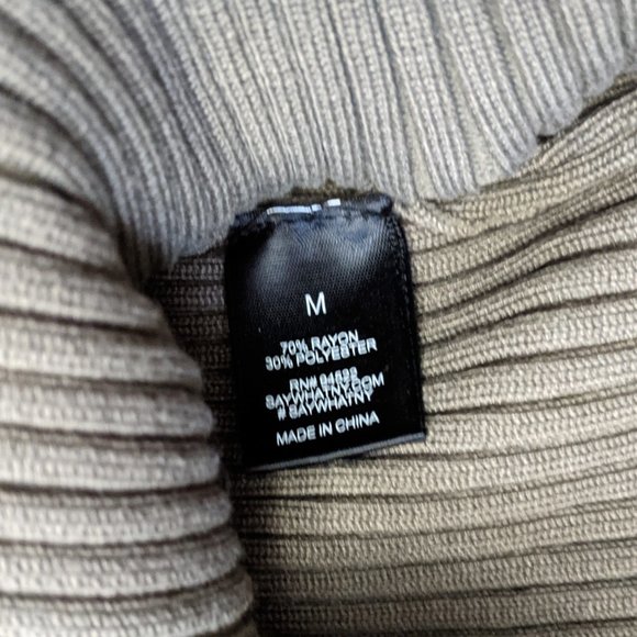 COPY - Olive Green Rib Knit Bodycon Button Down Dress Women's Size Small - Picture 7 of 8